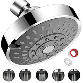 Cabeza de Ducha de Lluvia, Alcachofa Para Baja y Alta Presión, 5 Funciones Cabezal de Regadera, Regaderas Fijas Para Baño, Hotel, SPA, Piso Individual, Bañera