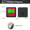 GemRed Digital Protractor with Magnetic Base LCD Digital Spirit Level