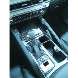 JUIVEEL Carbon Fiber Style ABS Central Gear Shift Panel Cover Center Control Cover Trim Car Interior Parts Compatible with Kia Telluride 2020-2025 Accessories