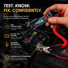 Digital Automotive Circuit Tester for 6V 12V 24V Vehicles – LED Probe Test Pen for Car & Truck Repair