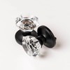 Linkaa Black Crystal Door Knobs Dummy - Crystal Glass Handle