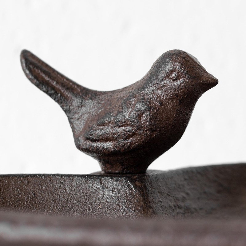 Small Heart Shaped Cast Iron Garden Bird Feeder Bath