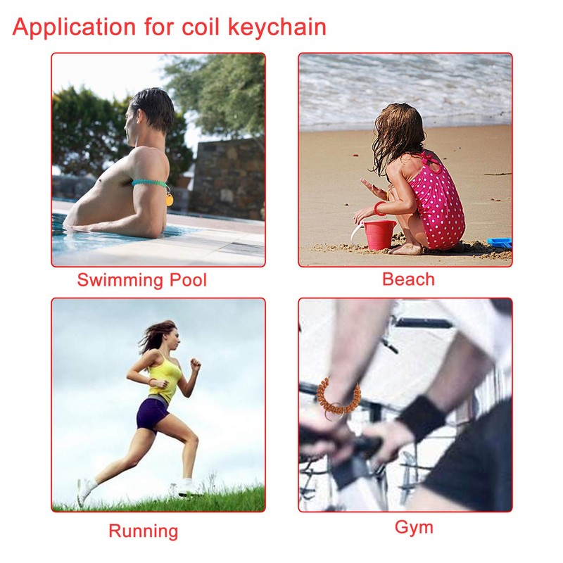 BIHRTC Pack Of 5 Colorful Spring Spiral Coil Keychain Bracelets