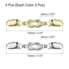 QUARKZMAN Pack of 4 Pullover Clips Retro Collar Clips for Cardigans Shirt Clips Dresses Clip Brooch Scarf Clips for Women (Silver Gold), Zinc
