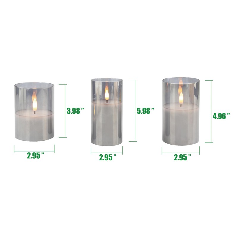 Stonebriar 3 Pack Real Wax Assorted Size Flameless LED Pillar