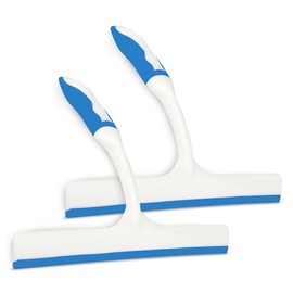 Jalador para Vidrios, Raspador de Microfibra y Limpiador de Ventanas para el Gogar (Azul Blanco 2pz)