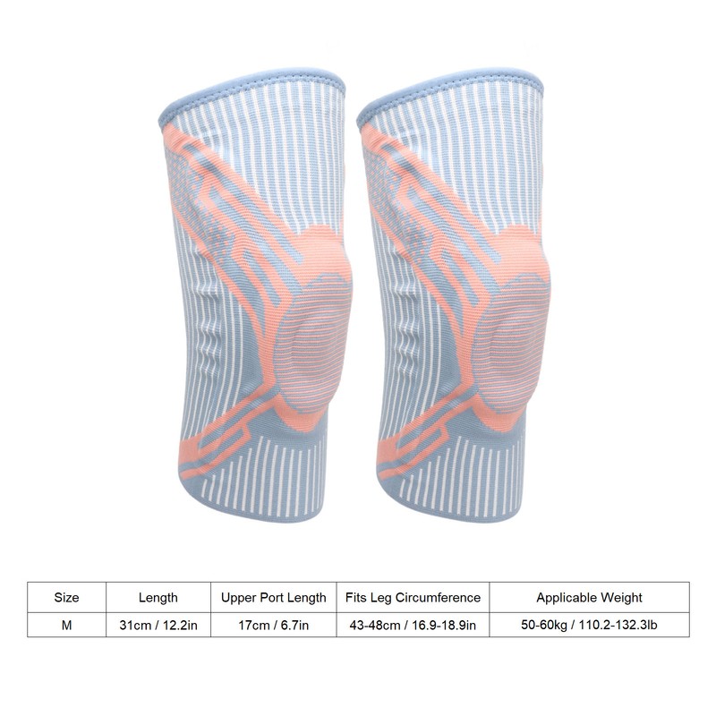 1 Pair Knee Brace Thickened Pads Breathable Mesh Silicone Spring