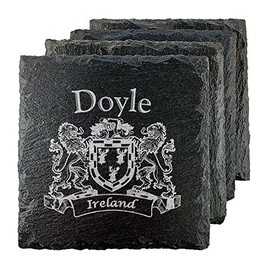 Doyle Irish Coat of Arms Slate Coasters - Set of 4
