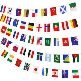 Banderas del Mundo de Copa Mundial 2026, 48 Banderas de Países del Mundo, Decoraciones de Copa del Mundo para Fiestas, Bares y Deportivos, Banderines 