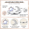 Kakonia 925 Sterling Silver Rings for Women Girls Adjustable Moonstone