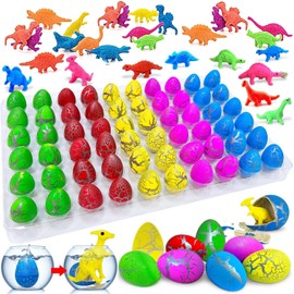60PCS Small Dinosaur Eggs Toys,Hatching Dinos Egg for Dinosaur Favors Party Birthday Valentine Goodie Bag Stuffers Classroom Carnival Prizes Bulk Pinata Fillers Novelty for Toddler Kids 3-10 Boy Girl