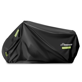 BEEWAY BEEWAY Motorbike Cover, Waterproof Motorcycle Cover Outdoor Indoor for Moped Scooter Motocross - Heavy Duty 420D Oxford Sun Rain UV Dust Protective Covering, XXXL 265 x 105 x 125 cm