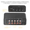 Stereo Sound Mixer,4 Channel Headphones Amplifier Input and Output,Mini Stereo