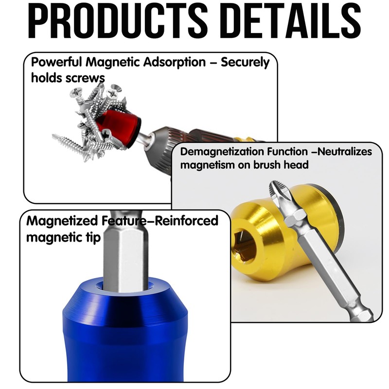 3Pcs Screwdriver Head Magnetic Ring, Screw Ring Set Removable Household