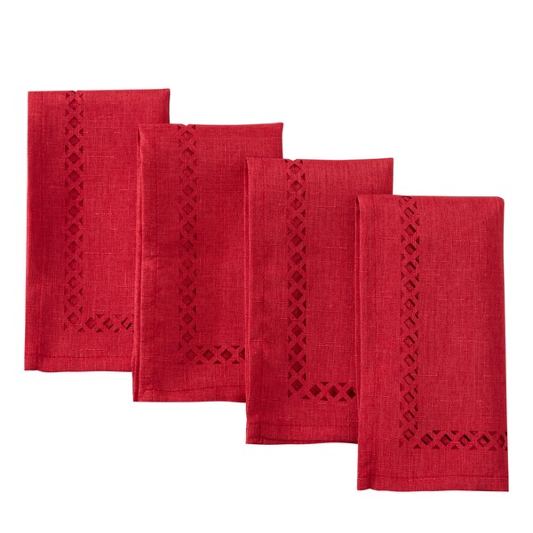 Newbridge Square Fabric Napkins, Set of 4 Napkins, Christmas Provence