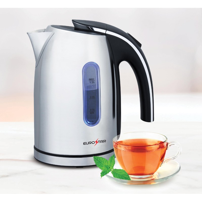 EUROSTAR EKS12SS 1.2L Electric Kettle, Silver