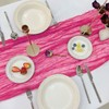 FOTSHARER Cheesecloth Fabric Table Runner 13FT Hot Pink Gauze Table