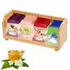 Qivine Wooden Tea Box, Bamboo Tea Caddy for Tea Bags