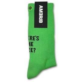 Amerib Back Logo Crew Socks, 30 Neon Green
