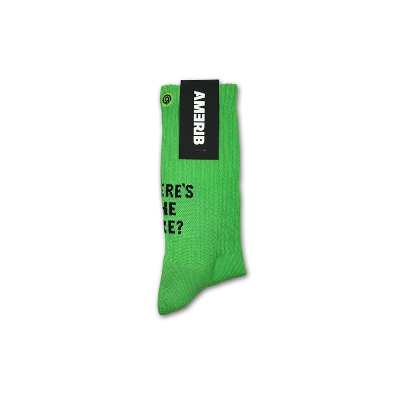 Amerib Back Logo Crew Socks, 30 Neon Green