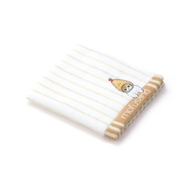 Towel Museum mofusand Striped Wash Towel, Orange, Ebinyan, Cats, Cute, 43-0071080, Approx. 13.4 x 13.8 inches (34 x 35 cm)