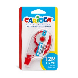 Carioca CORRECTOR TAPE - Concealer on tape, opaque and rewritable at the moment.Perfect for erasing.Contains 1 Concealer 12mx5mm, Concealer Color in Red