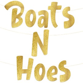 Funny Bachelorette and Bachelor Party Gold Glitter Banner - Nautical Themed Bachelor and Bachelorette Party Decorations, Favors and Supplies