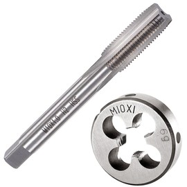 Saipor M14 X 1.5 Metric Tap and Die Set M14 X 1.5mm HSS Straight Fluted Machine Thread Right Hand Screw Tap and Round Threading Die