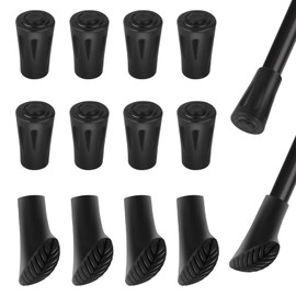 Pack of 12 Nordic Walking Poles, Rubber Buffers, Non-Slip Hiking Poles, Rubber Buffer for Most Walking Poles, Walking Sticks, Rubber Buffer for Hiking Poles, Asphalt Gravel Mountains, Hiking, 2 Styles