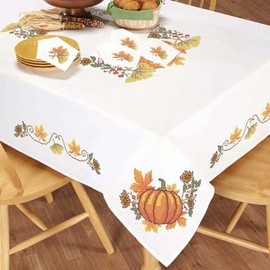 Herrschners Fall Foliage Tablecloth Stamped Cross-Stitch