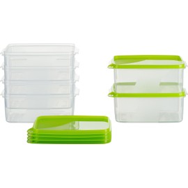 MiraHome Food Storage Containers Freezer Containers 0.75 L Rectangular High 15 x 10 x 7 cm Set of 6 Green Austrian Quality