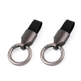 SODOI Key Chain, Car, Motorcycle, Carabiner, Hook, Double Ring, Leather Keychain, Fashion Keychain, Simple, Men's, Women's, Genuine Leather, Key Bag, Hanging, Anti-Lost, Piece, Black