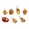 GEMKORA Natural Amber Crystals Wire Wrapped Pendant Necklace, Healing Rough