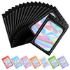 Funfery 100 pcs Black Smell Proof Mylar Holographic Packaging Bags,Clear