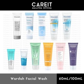 Wardah Lightening Micellar Gentle Acnederm White Secret Face Wash Natural AHA C Defense Aloe Hydramild Seaweed Cleanser