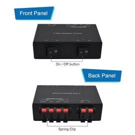 ADWITS 2 Channel Passive Speaker Selection, 2 Zone Sound Distribution Box Hub, Supports up to 150W/Channel, Square Full Metal Box