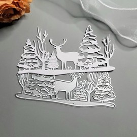 Christmas Tree Deer Metal Die Cuts Cutting Dies, Christmas Frame Cutting Dies Paper Cards Cutting Dies Cut Stencils for DIY Embossing Card Making Book Tags Decorative Paper Dies Scrapbooking