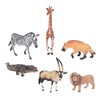6Pcs Animals Toys Set Simulation Vivid Wild Jungle Zoo Plastic