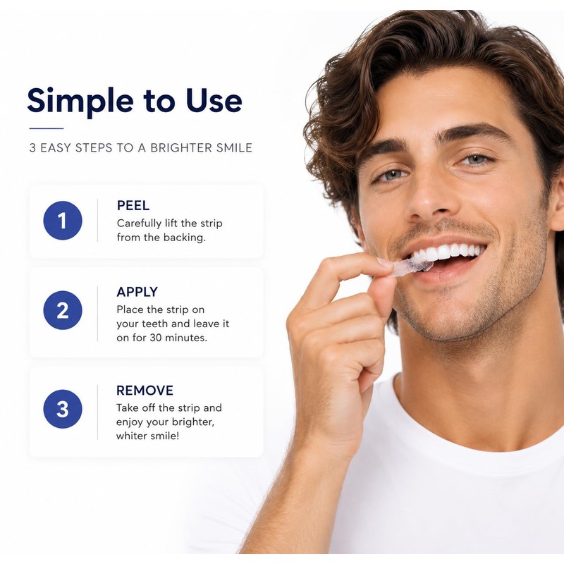 LUNAR Teeth Whitening Strips, 28 Strips, Enamel Safe, Non Sensitive