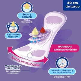 Tena Lady Protector Femenino Absorbente, Comodidad, Discreción, 8 Piezas