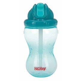 Nuby - Leak-proof No-Spill Flip-It Straw Cup - Drinking Cup for Children - Aqua - 360 ml - 12M+ Months