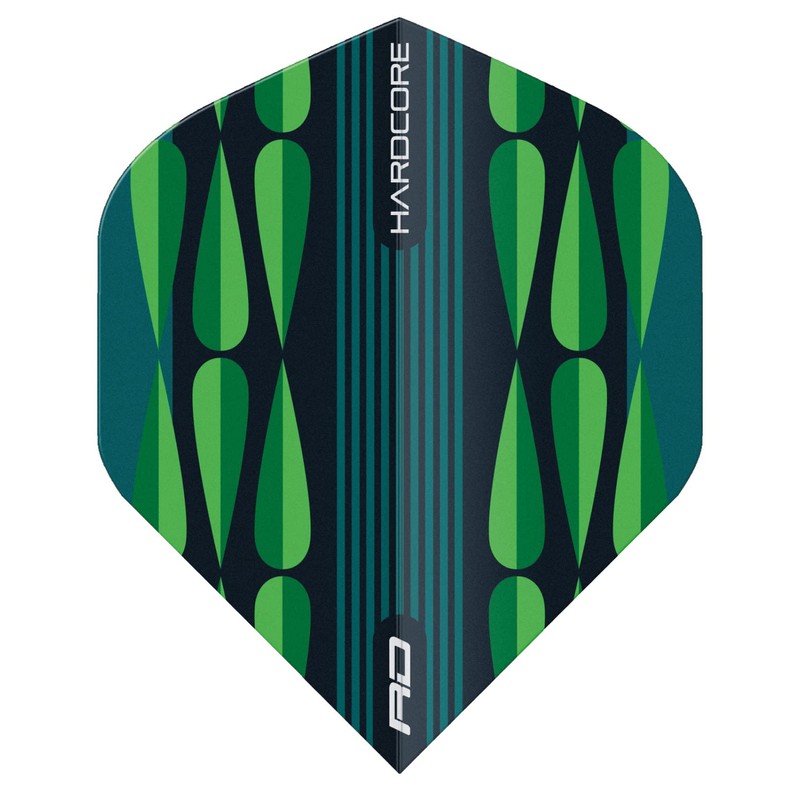 RED DRAGON Hardcore Radical Green Teardrop Dart Flight - 4