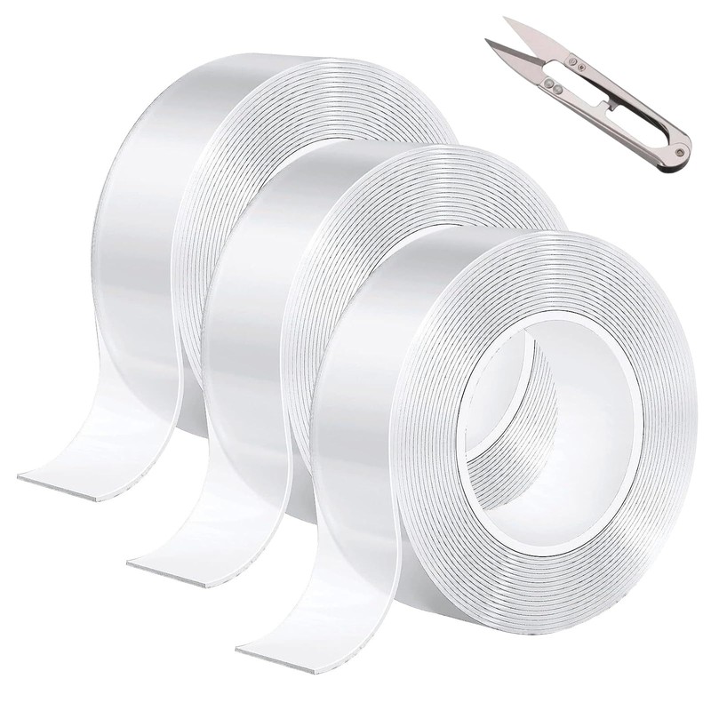 LSXD Cinta Doble Cara Extrafuerte, 3 Rollos 5M Nano Tape