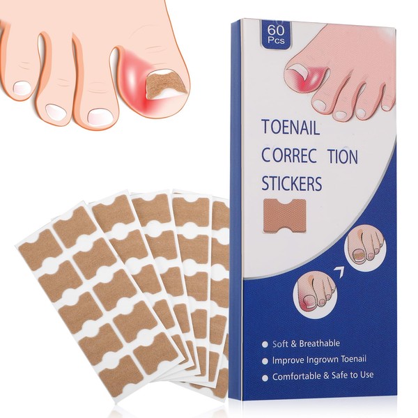 60Pcs Ingrown Toenail Patches, Durable Toe Separators, Breathable Fungal Nail