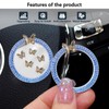 3leavtrees Bling Ring Emblem Car Accessories - Rhinestone Crystal Ring