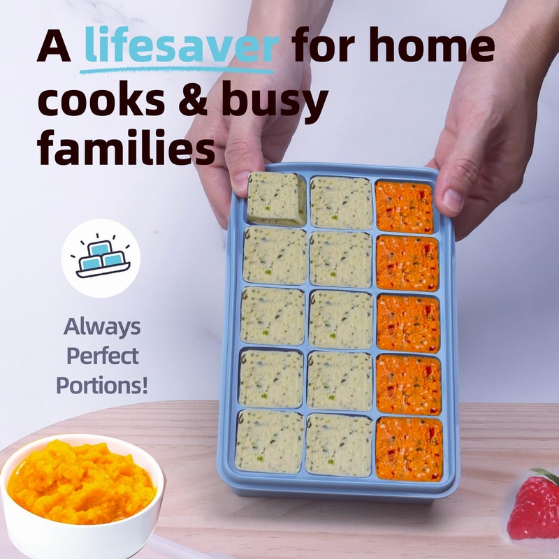 Silicone Freezer Molds Gift Set with 2 Tbsp, 1/2, and