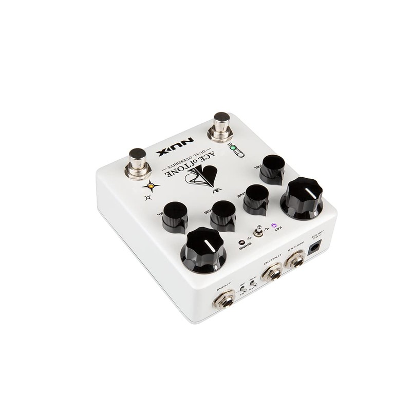 NUX Ace of Tone Dual Stacked Overdrive Pedal, NDO-5, White