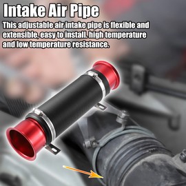 A ABSOPRO 1 Piece 76 mm 3 Inch Car Air Duct Hose Cold Air Turbo Intake Pipe Kit Red