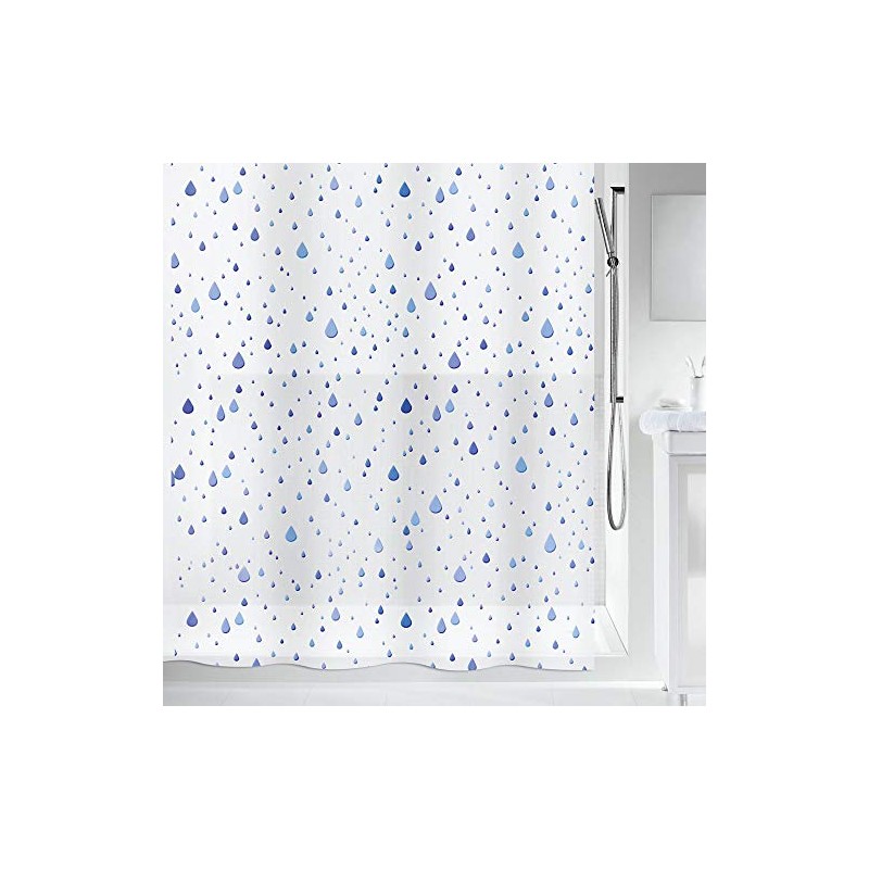 Spirella PVC Opaque Plastic Shower Curtain, 180 x 200 cm,