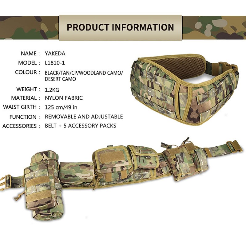 YAKEDA Tactical Battle Belt-Airsoft Belt Duty Belts Law Enforcement Utility